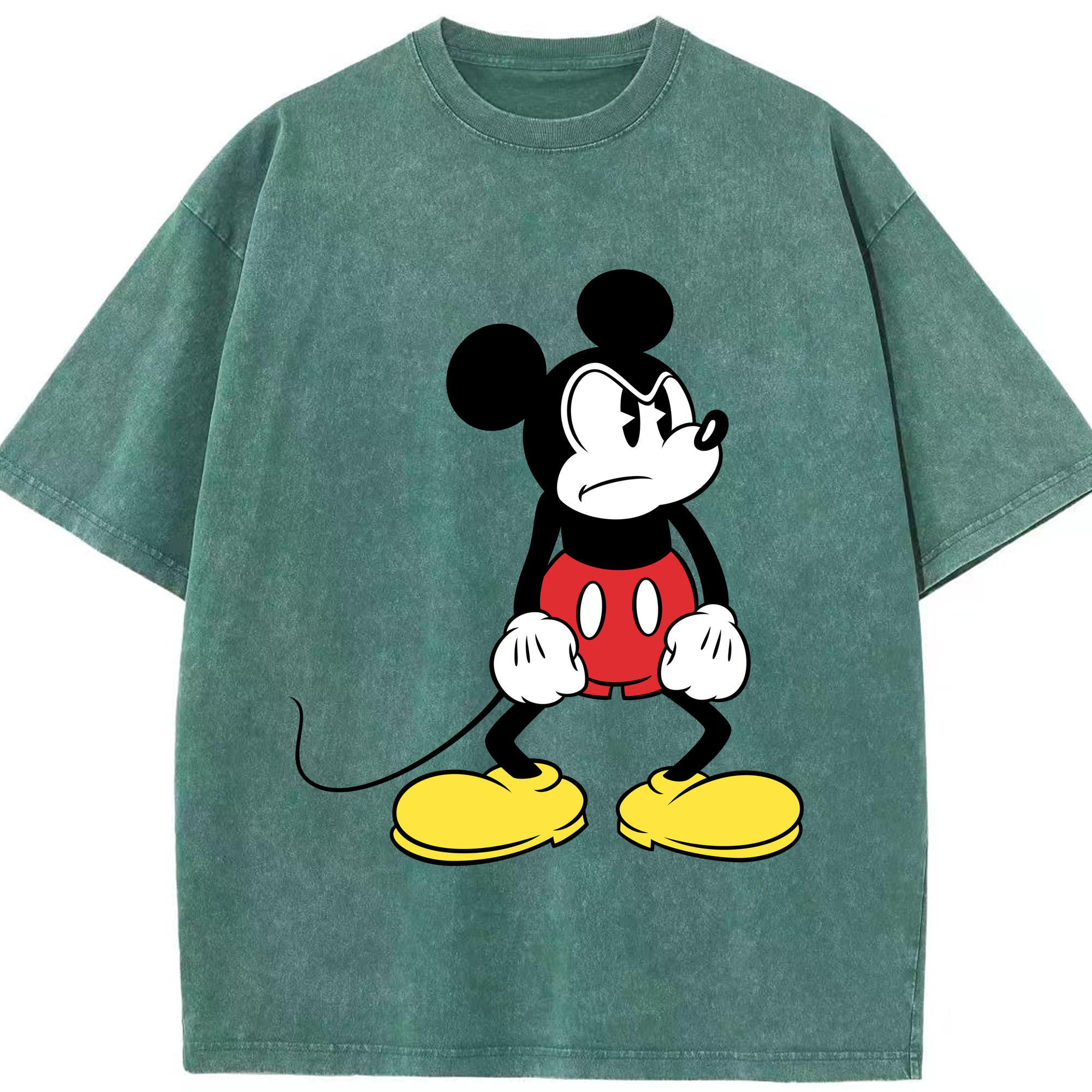 （画像用） ミッキーマウス Mickey Mouse 綿100% ヴィンテージ風 半袖Tシャツ（フロントプリント）